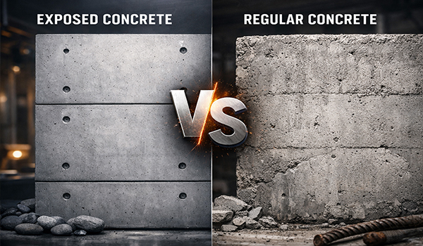 تفاوت بتن اکسپوز نما با بتن معمولی