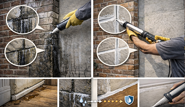 درزگیری دیوارهای بیرونی و کنج‌ها