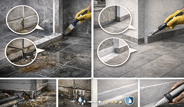 درزگیری سرویس‌ها، بالکن و تراس‌ها