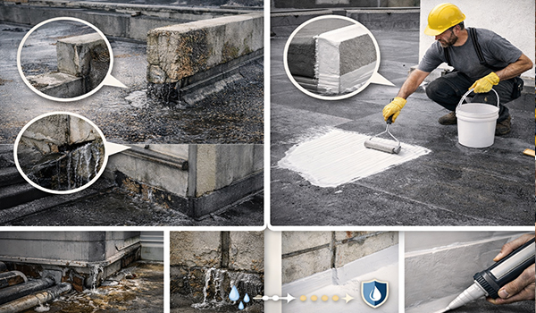 درزگیری پشت‌بام، جان‌پناه و لبه‌ها