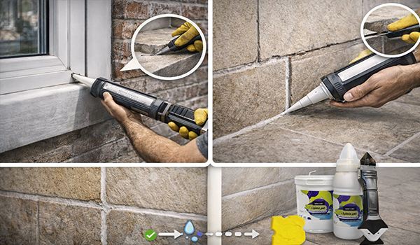 درزگیری با چسب و ماستیک آب‌بندی