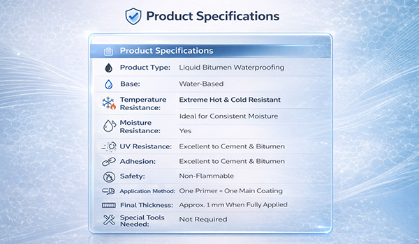 مشخصات فنی ایزوگام مایع نانو پارس